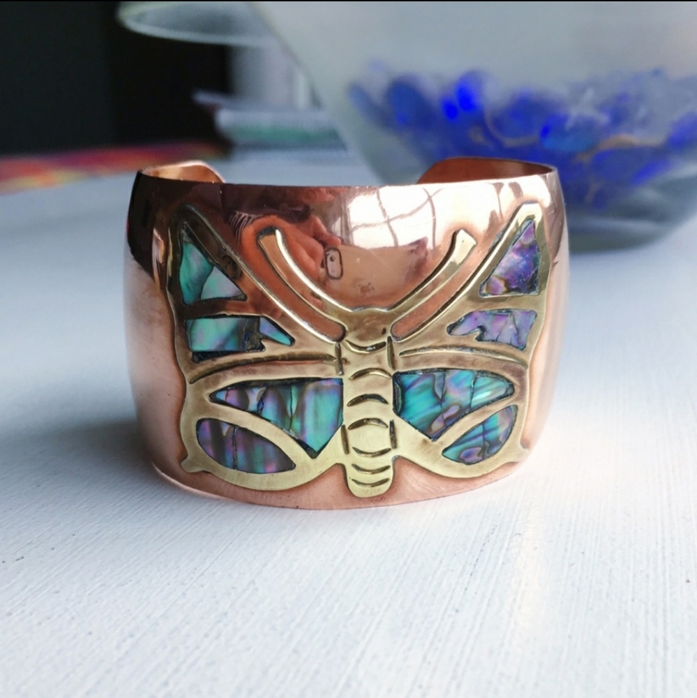 *RARE* Vintage Celia Harms Brass Wrist Cuff